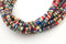 4mm vinyl Heishi beads dark rainbow polymer clay beads